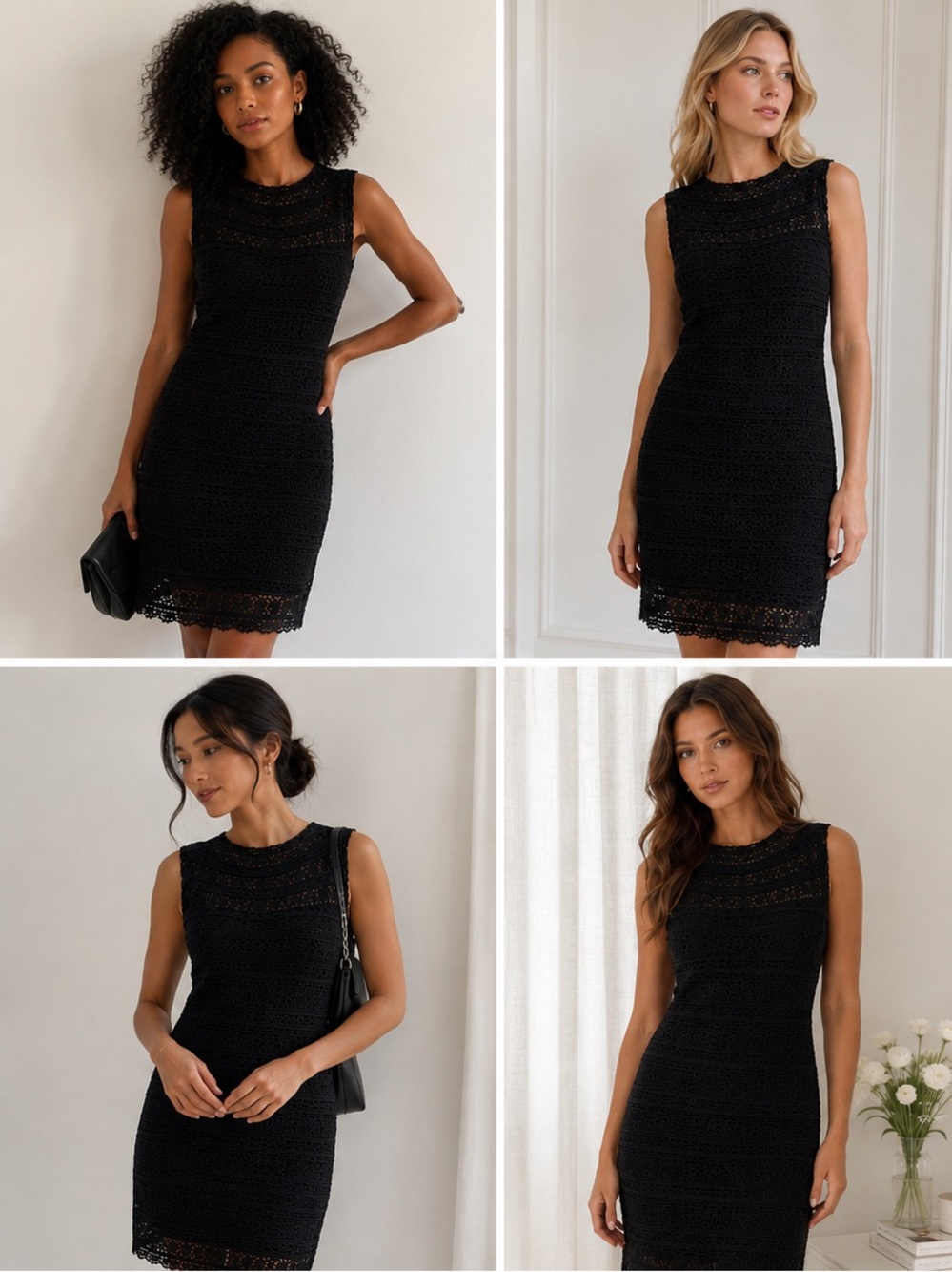 Yigal Azrouel Black Sleeveless Crochet Classic “Little Black Dress” | size 6